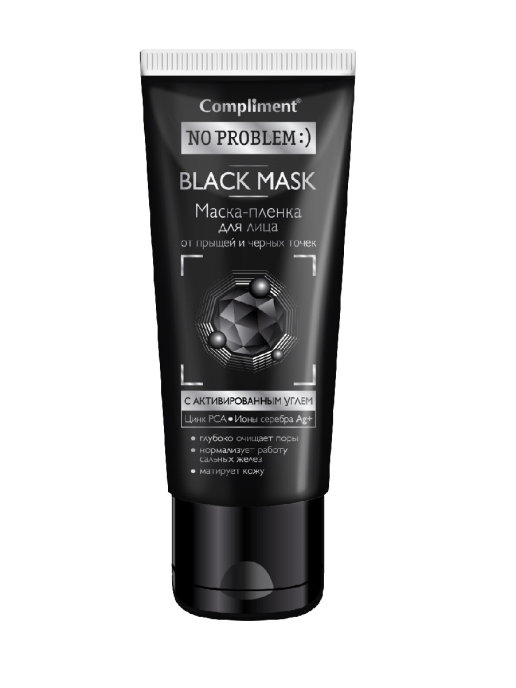

Маска-пленка для лица с активированным углем Compliment No problem BLACK MASK 80 мл