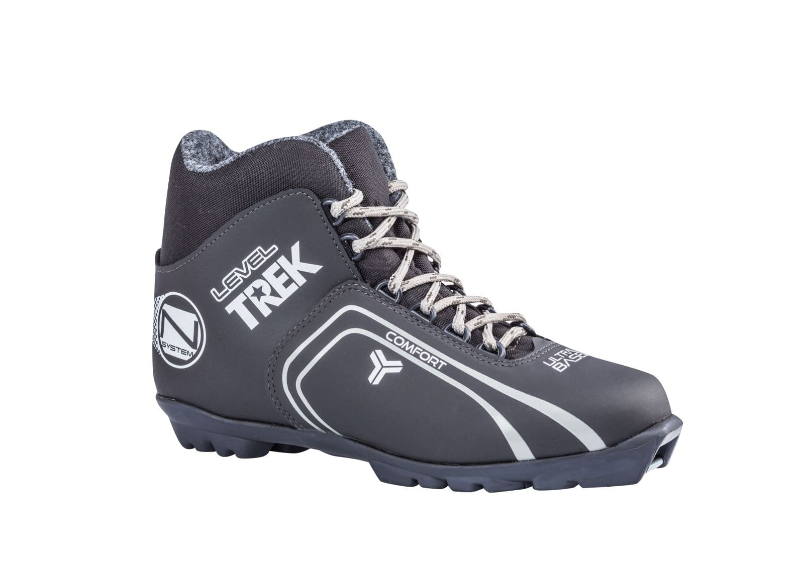 фото Ботинки лыжные nnn trek level4 черные/логотип серый размер ru38 eu39 см24,5