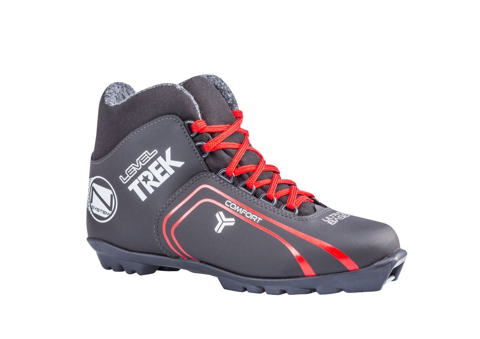 фото Ботинки лыжные nnn trek level2 черные/логотип красный размер ru38 eu39 см24,5
