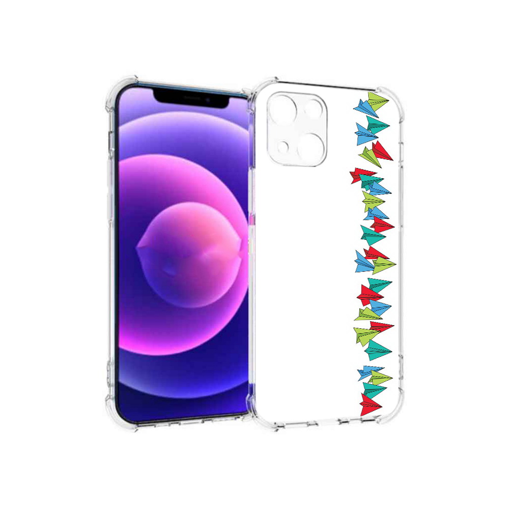 

Чехол MyPads Tocco для Apple iPhone 13 mini самолетики из листочков (PT162959.608.593), Прозрачный, Tocco