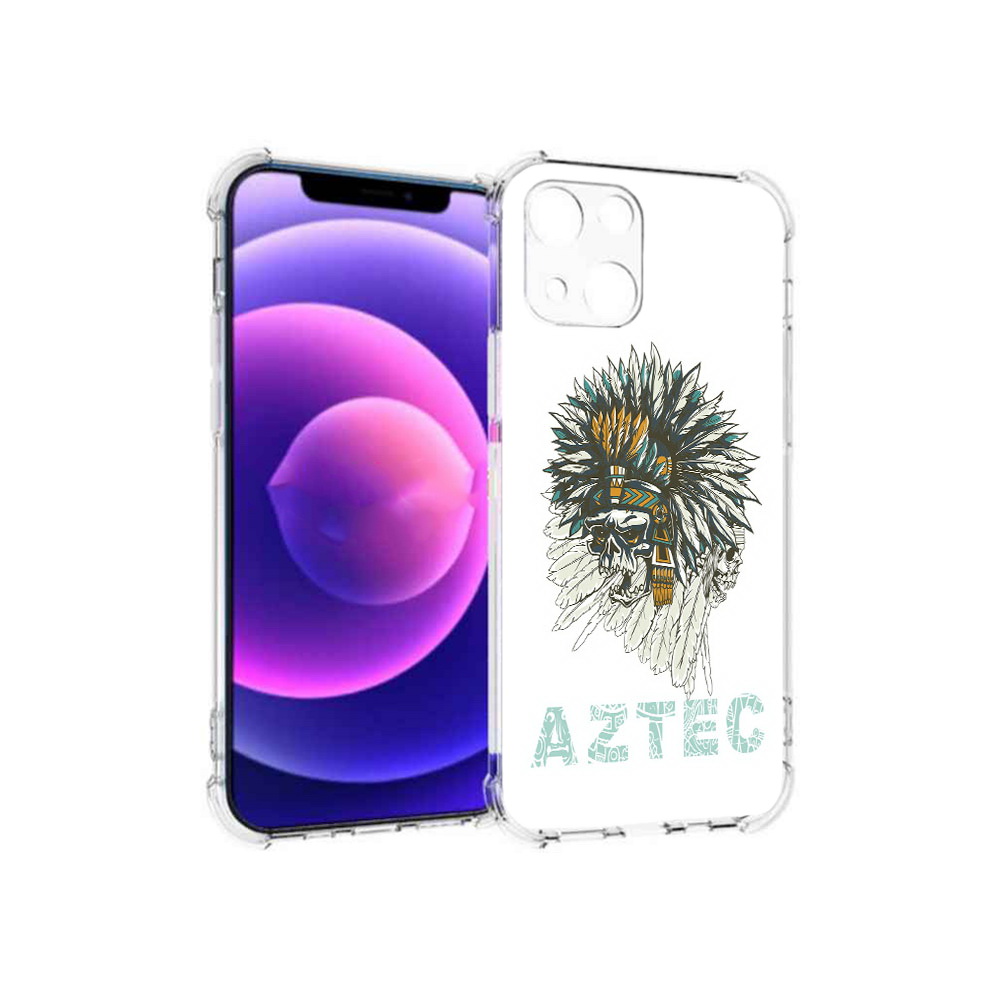 

Чехол MyPads Tocco для Apple iPhone 13 mini скелет индеец (PT162959.608.602), Прозрачный, Tocco
