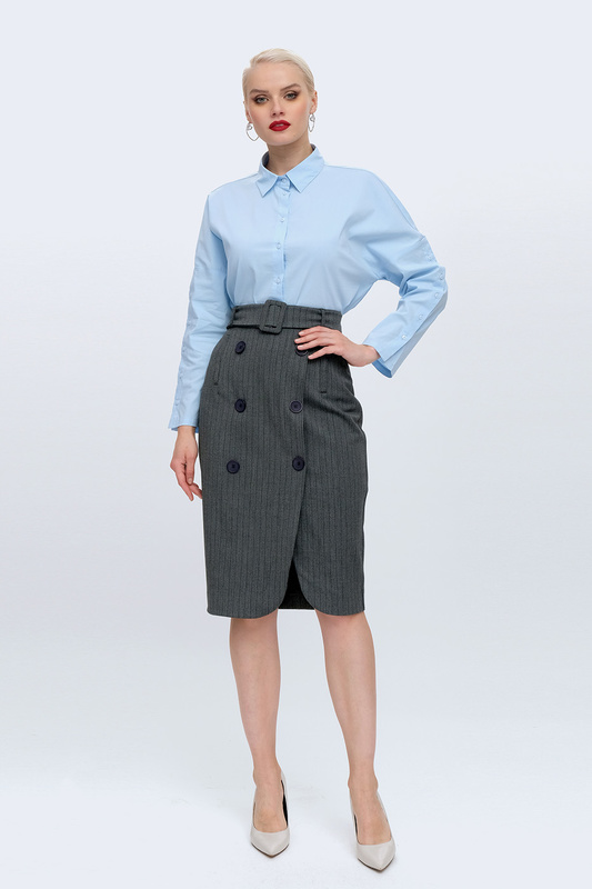 

Юбка женская AVEMOD AV 927 синяя 48, Синий, AV 927