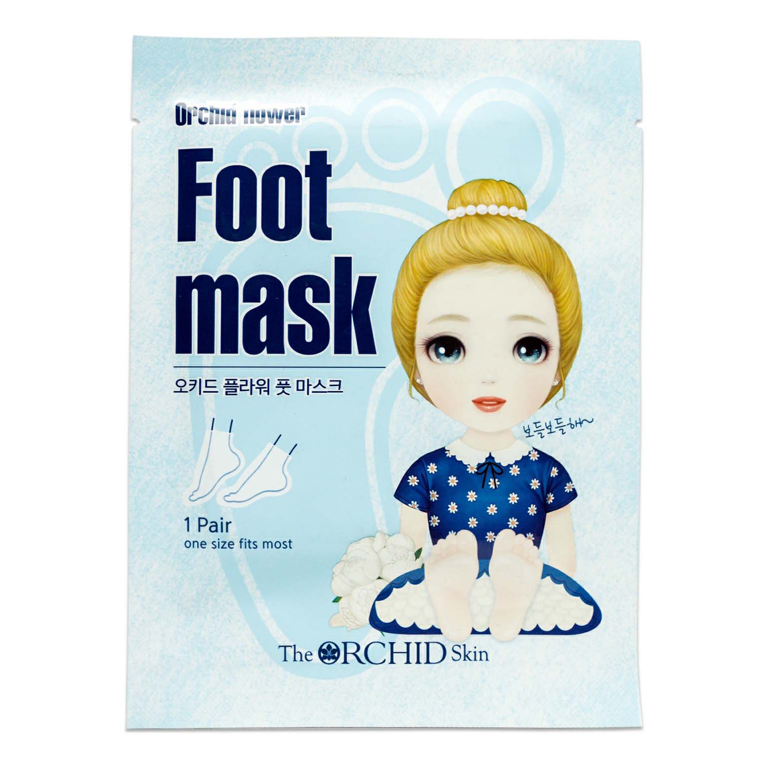 фото Маска-носочки тканевая the orchid skin flower foot mask sheet увлажняющая 18 мл