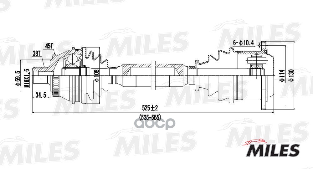 

Привод В Сборе Аudi А6 1.9D-2.8 97-05 Прав.(Акпп/Авs) MILES gc02014