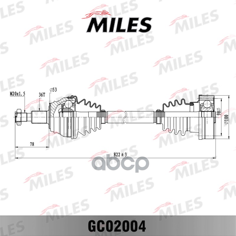 

Приводной Вал Miles gc02004