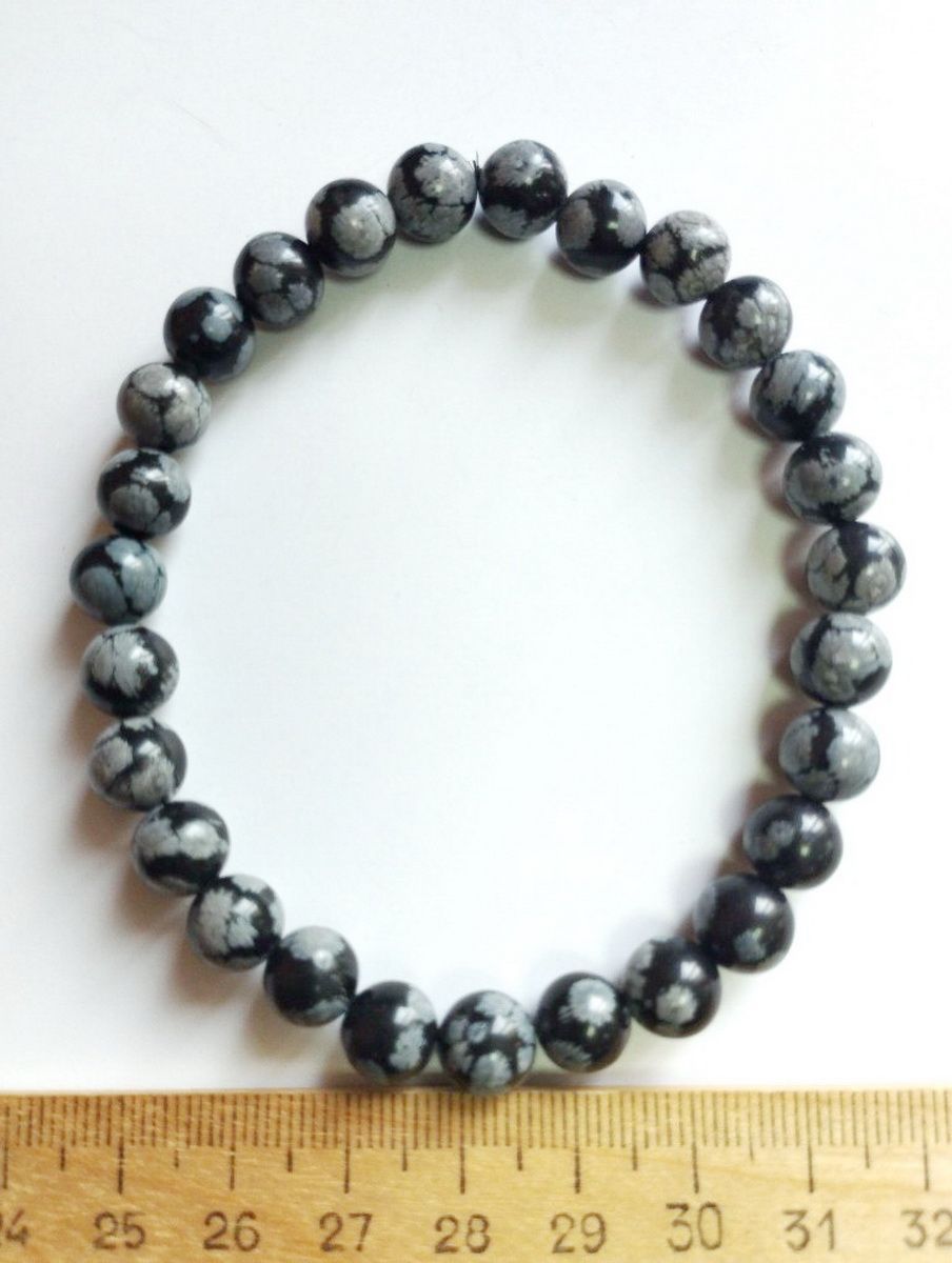 

Браслет из резины р. 18 Красота камня Обсидиан, обсидиан, Обсидиан