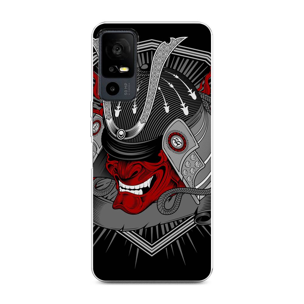 

Чехол на TCL 40R 5G "Красная маска самурая", Белый;красный;черный, 291250-4