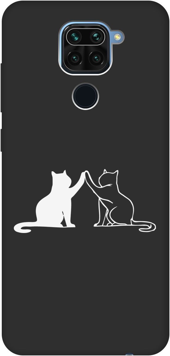 

Матовый чехол на Xiaomi Redmi Note 9 "Cats W" черный, Черный;белый, 8489