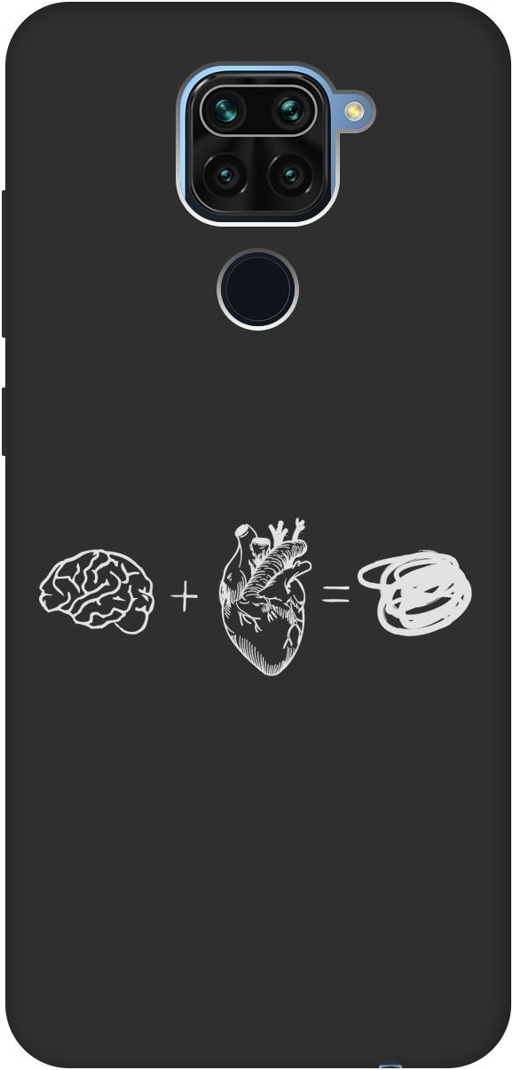 

Чехол на Xiaomi Redmi Note 9 "Brain Plus Heart W" черный, Черный;белый, 8489