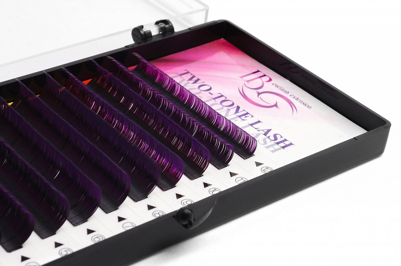

Ресницы IBeauty двухтоновые Ombre Фиолетовые CC 0.10 9-14 мм, Черный;фиолетовый