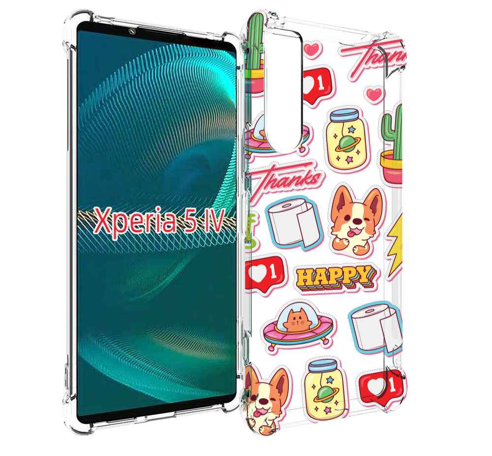 

Чехол MyPads милые-стикеры-корги для Sony Xperia 5 IV (5-4), Прозрачный, Tocco