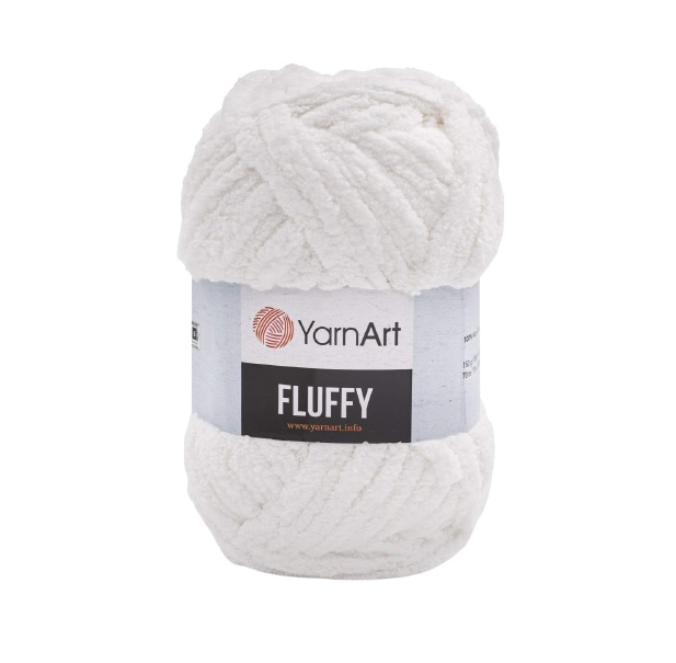 

Пряжа YarnArt Fluffy 150г, 70м (100% микрополиэстер) (710 белый), 3 мотка, Fluffy