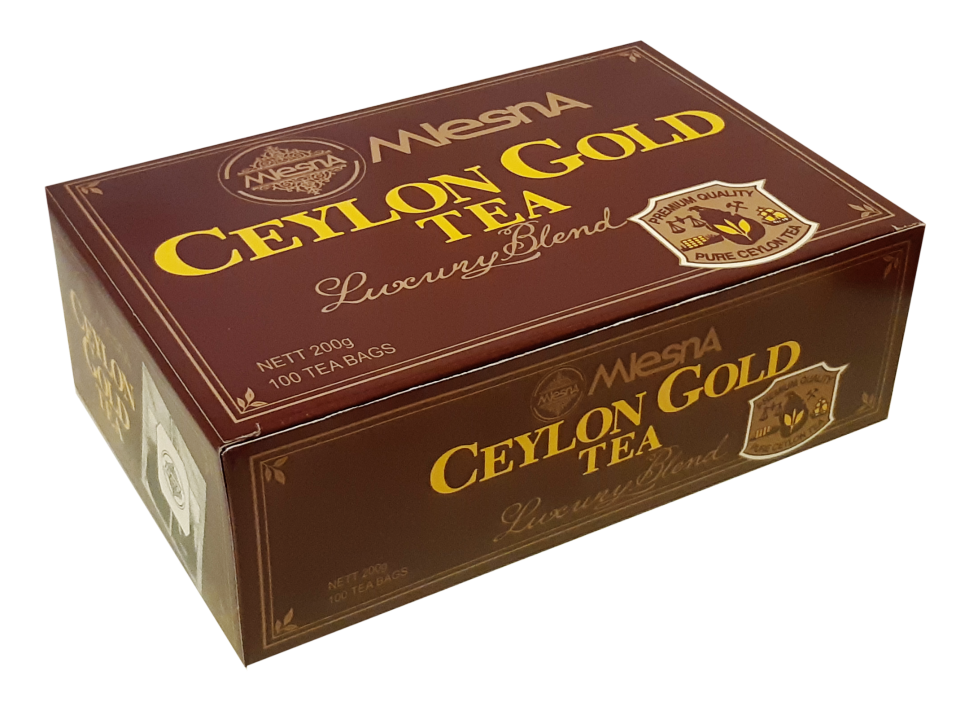 фото Чай черный mlesna ceylon gold (цейлонское золото) 100 пакетиков по 2 грамма