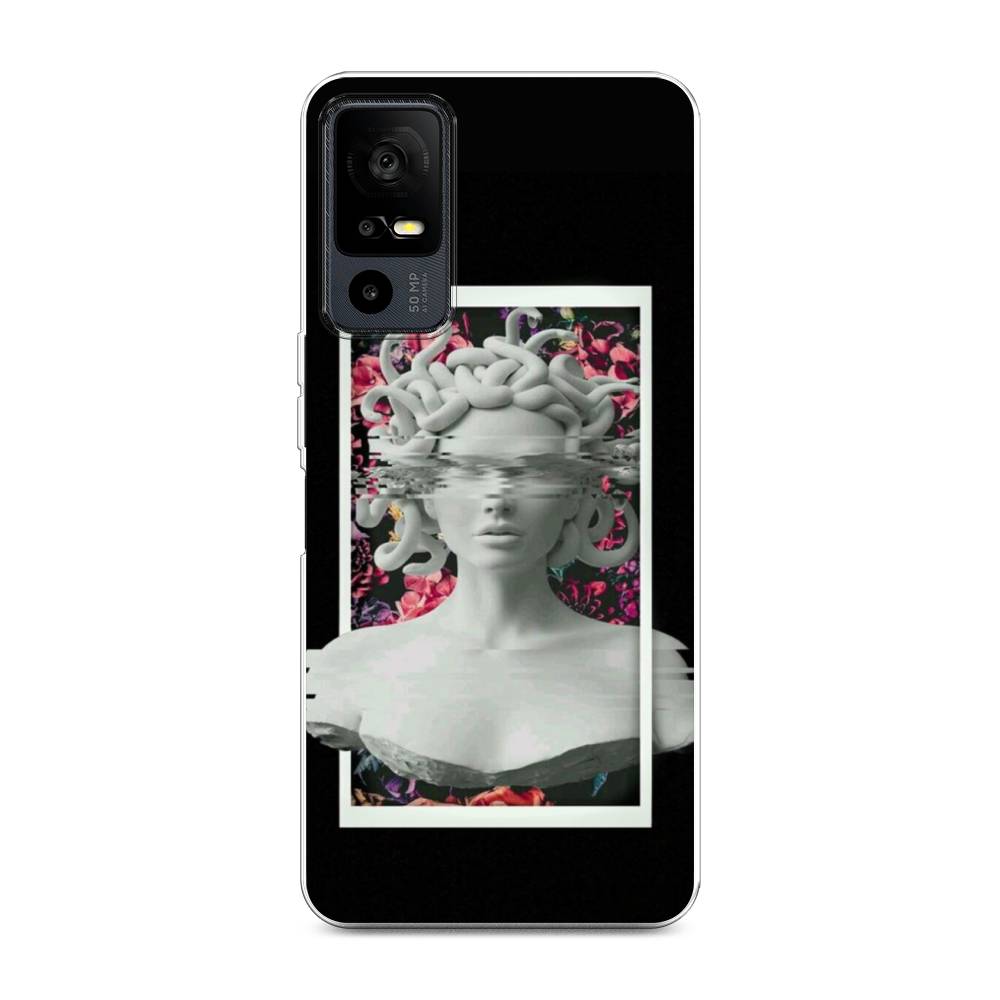 

Чехол на TCL 40R 5G "Web Punk Медуза Горгона", Черный;серый, 291250-6