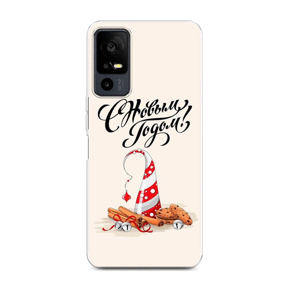 

Чехол на TCL 40R 5G "Подарки на Новый Год", Бежевый;красный;черный, 291250-5