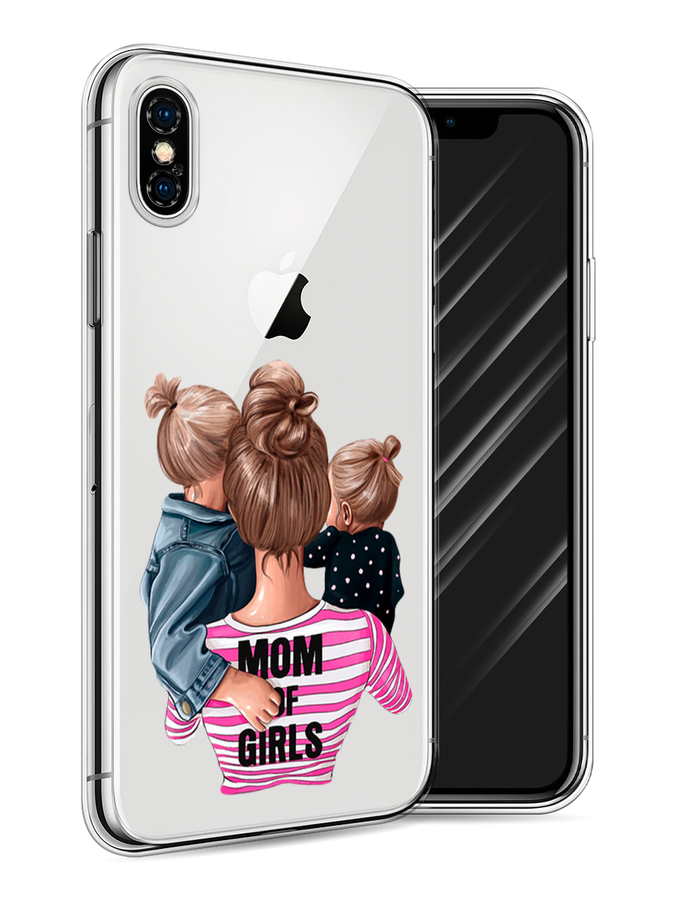 

Чехол Awog на Apple iPhone X (10) / Айфон X (10) "Mom of Girls", Разноцветный, 11050-6