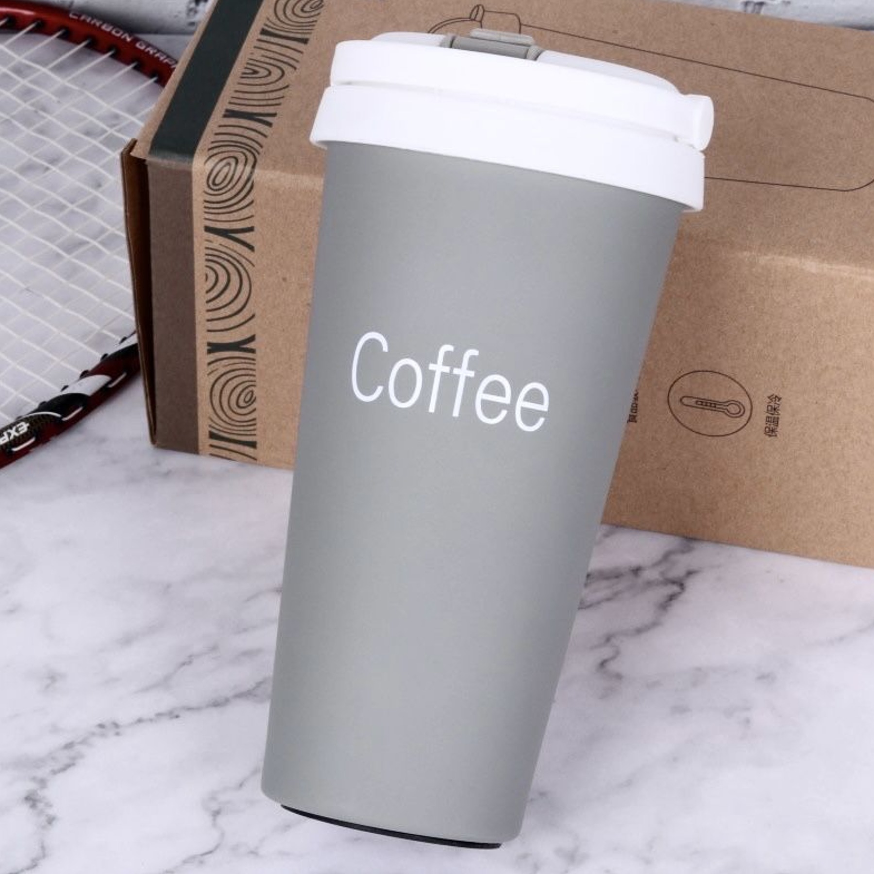 

Термокружа NoBrand Термокружка_coffee, Серый, Термокружка