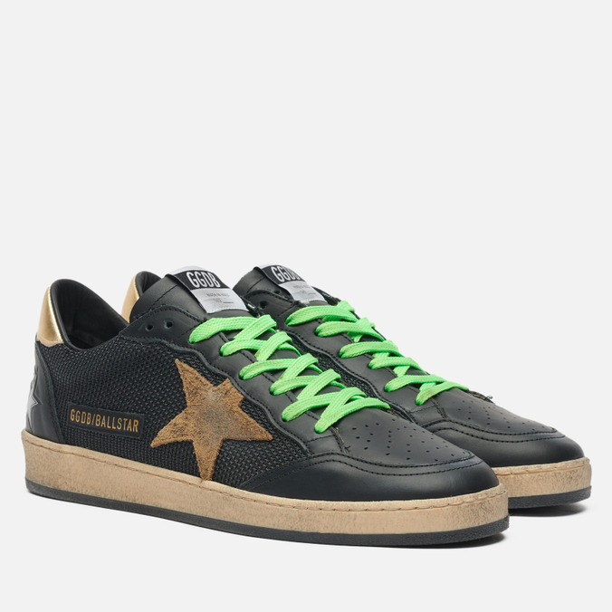 фото Кеды мужские golden goose ball star leather/leopard horsy star черные 43 eu