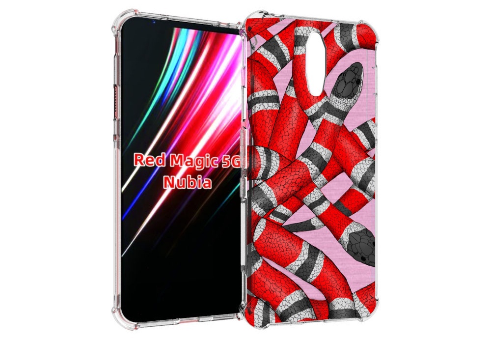 

Чехол MyPads змея-красно-черно-белый для ZTE Nubia Red Magic 1 5G, Прозрачный, Tocco