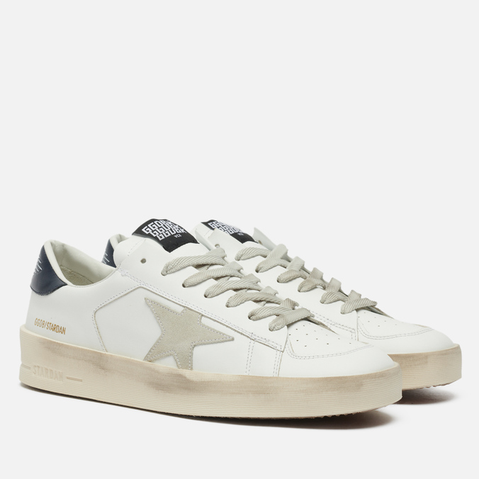 фото Кроссовки мужские golden goose stardan leather/suede star белые 46 eu