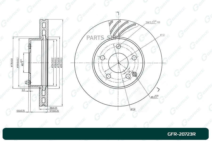 

G-BRAKE Диск тормозной слотированный вентилируемый G-brake GFR-20723R правый