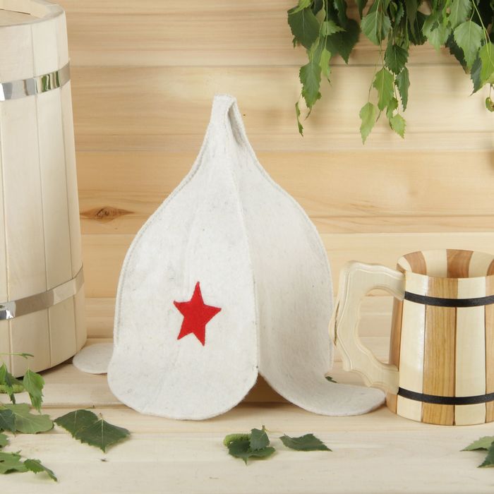 

Шапка для бани Добропаровъ Буденовка Р00011560 onesize белый, Белый;красный, Буденовка