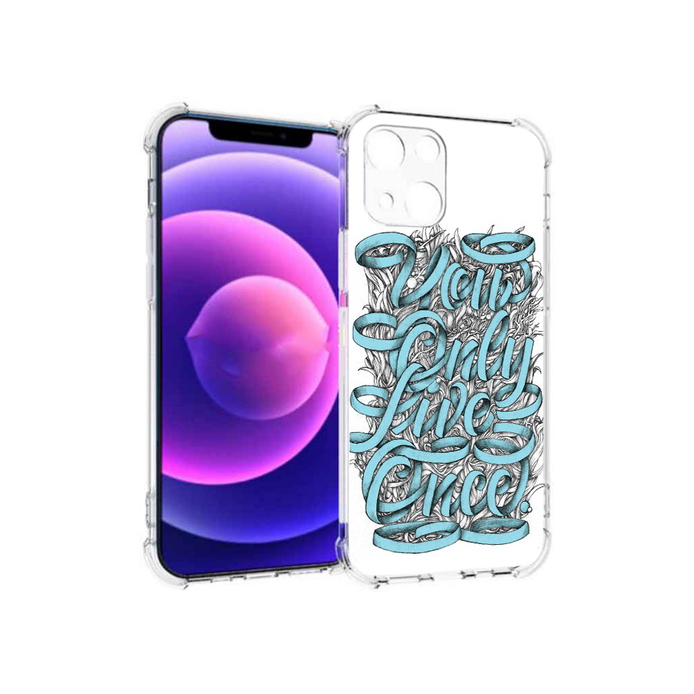 

Чехол MyPads Tocco для Apple iPhone 13 mini слова из ленты абстракция (PT162959.608.607), Прозрачный, Tocco