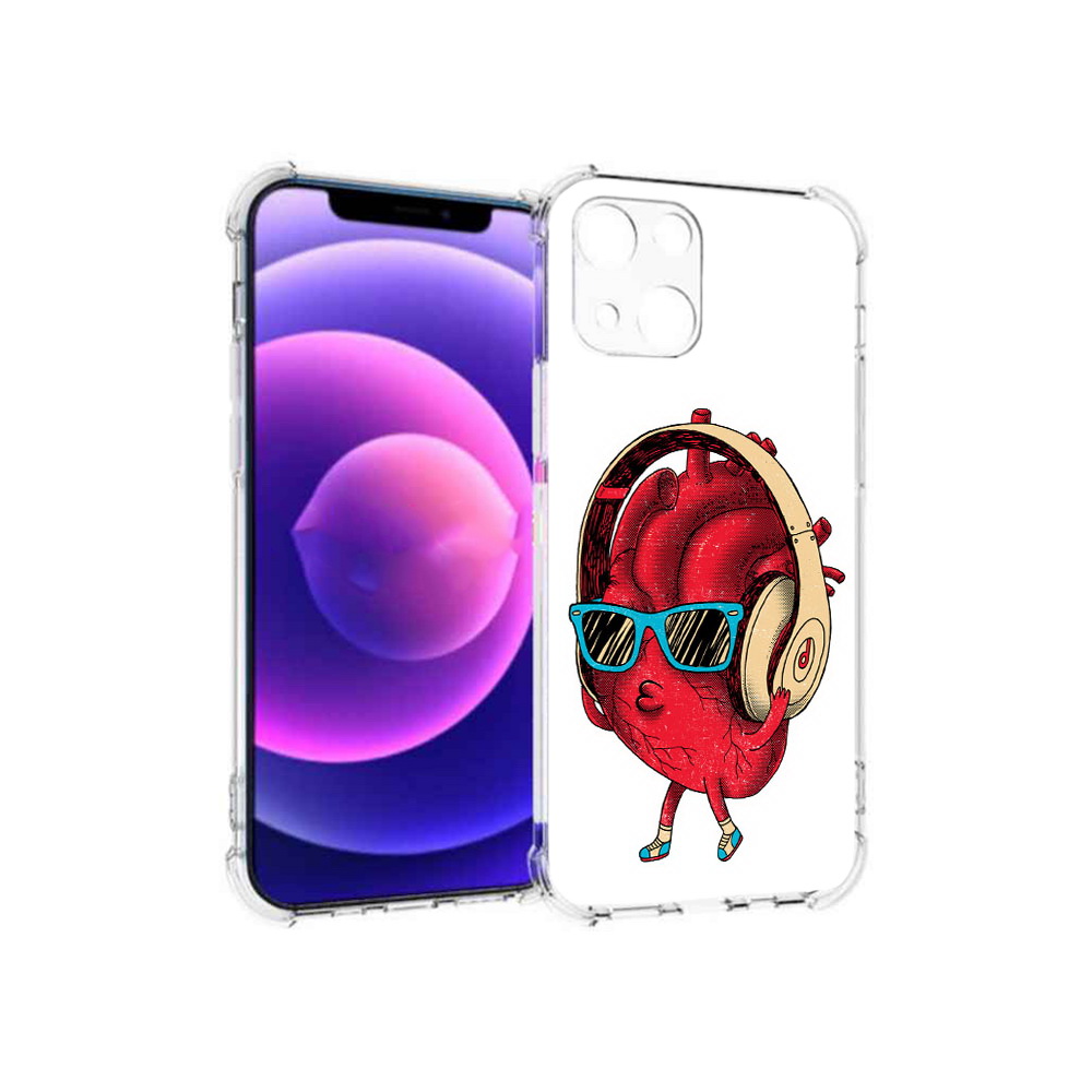 

Чехол MyPads Tocco для Apple iPhone 13 mini слушай сердце (PT162959.608.609), Прозрачный, Tocco