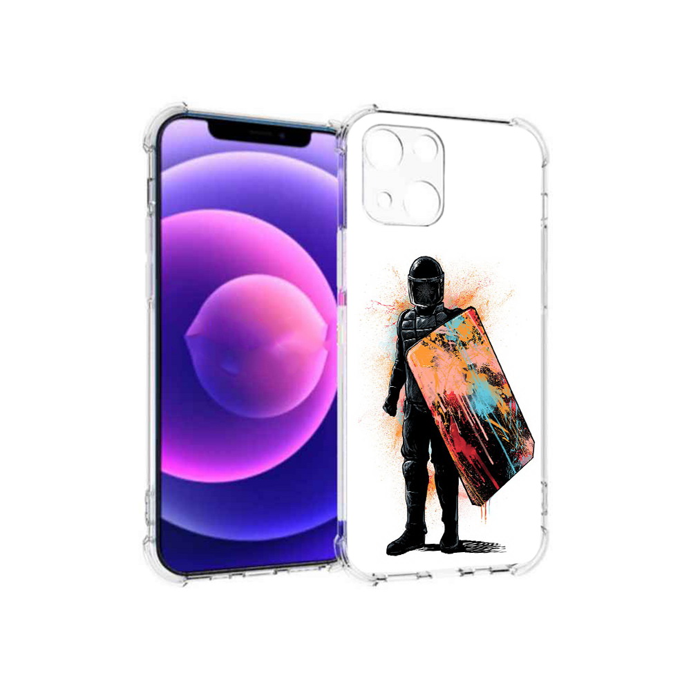 

Чехол MyPads Tocco для Apple iPhone 13 mini солдат с красочным щитом (PT162959.608.614), Прозрачный, Tocco