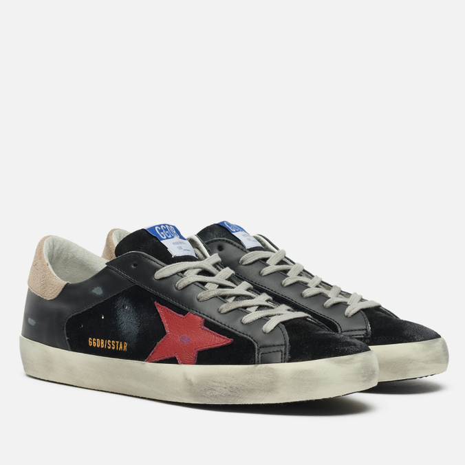 фото Кеды мужские golden goose super-star suede/leather crack star pyton print черные 45 eu