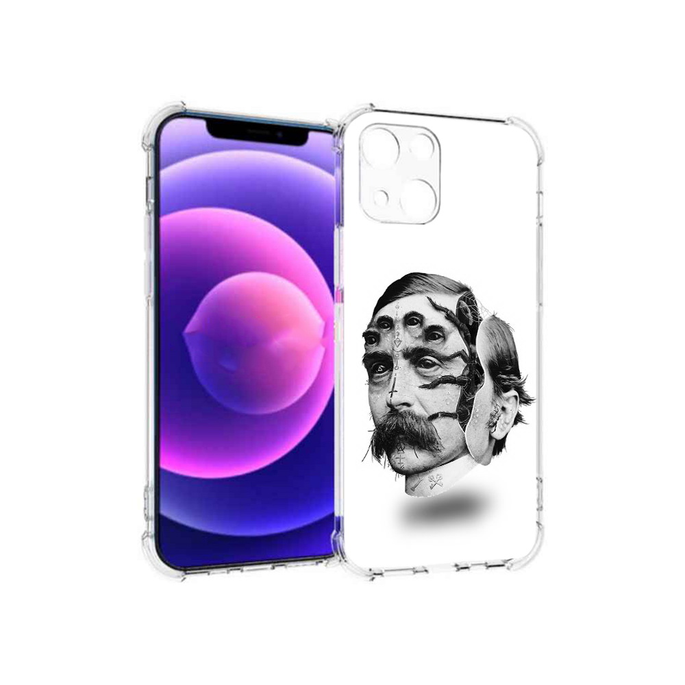 

Чехол MyPads Tocco для Apple iPhone 13 mini страшное лицо мужчины (PT162959.608.629), Прозрачный, Tocco