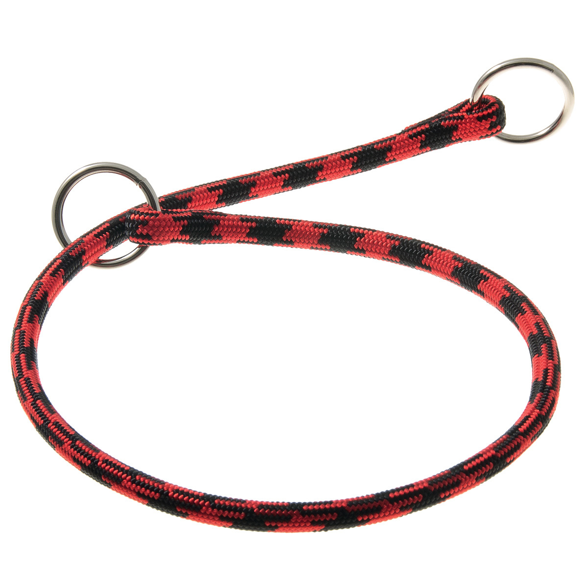 Ошейник-удавка для собак V.I.Pet Арлекин, черно-красный, нейлон, 8 мм x 60 см