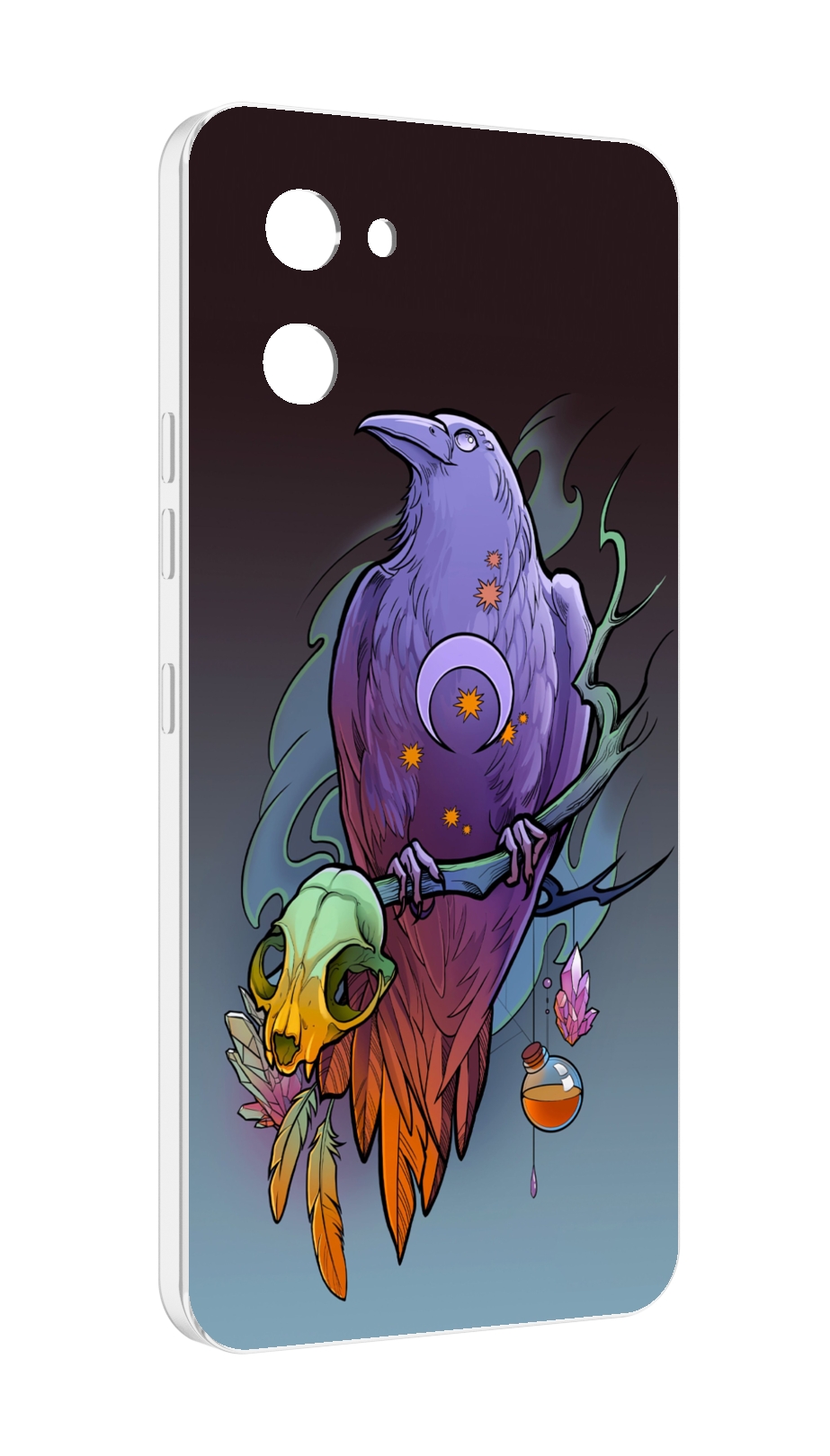 

Чехол MyPads фиолетовый ворон на ветке для UMIDIGI G1, Прозрачный, Tocco