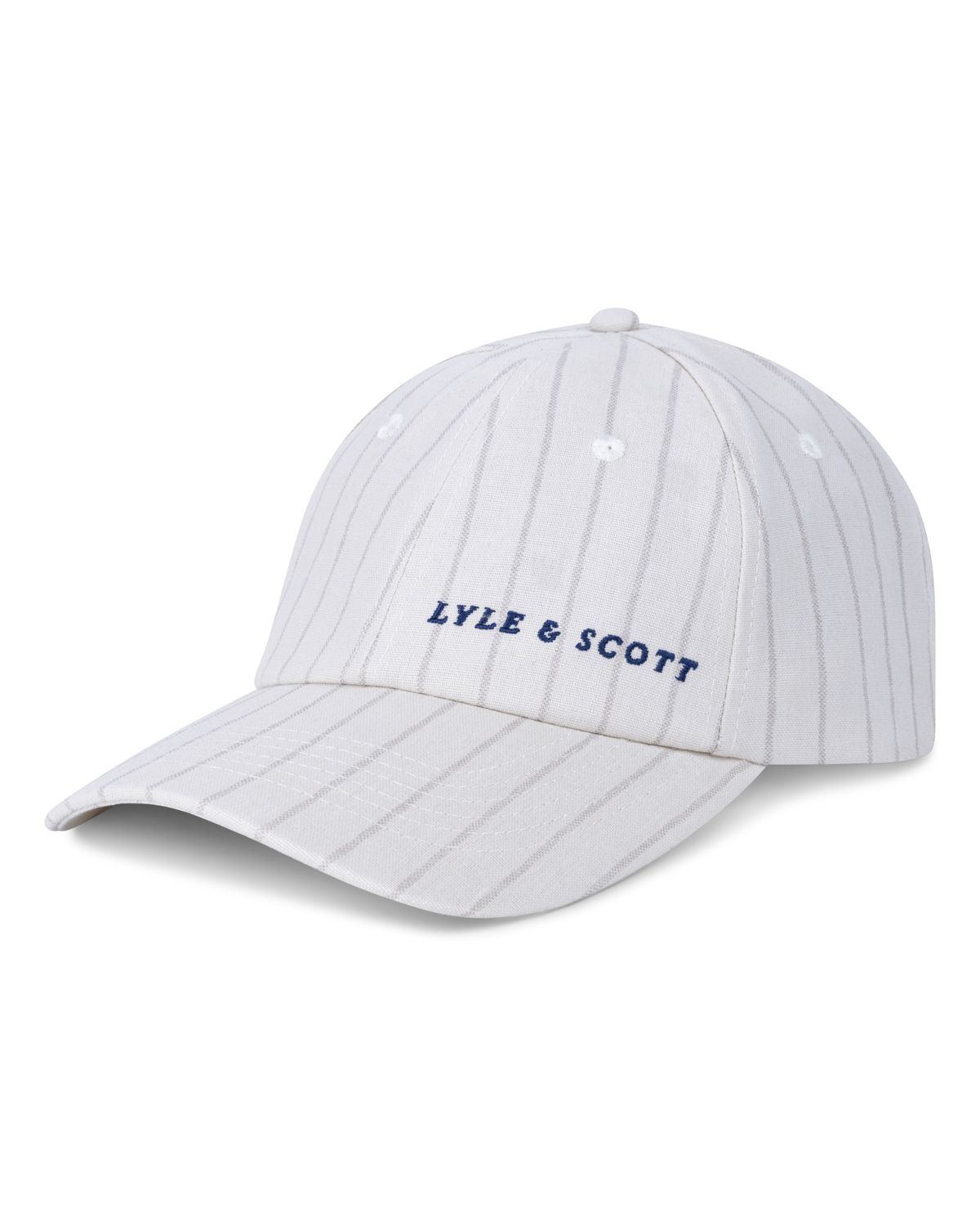 Бейсболка мужская Lyle&Scott Pinstripe Baseball Cap chalk, one size