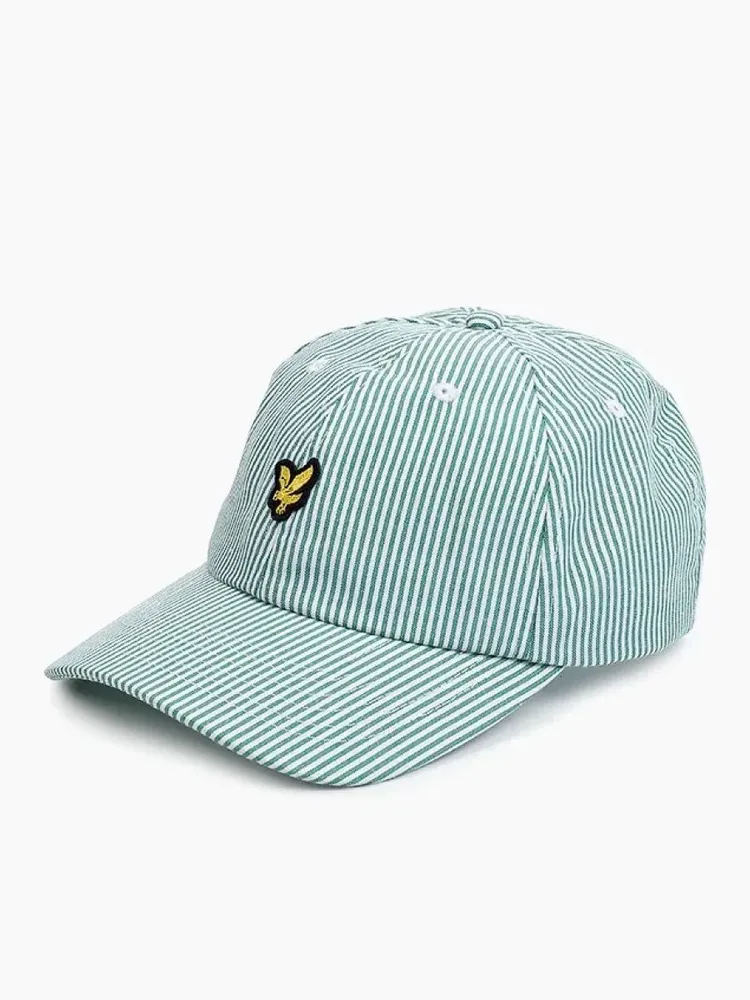 Бейсболка мужская Lyle&Scott Stripe Baseball Cap court-green/white, one size