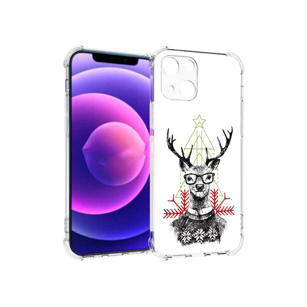 

Чехол MyPads Tocco для Apple iPhone 13 mini умный олень (PT162959.608.652), Прозрачный, Tocco