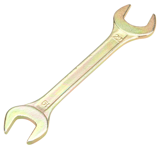 Ключ гаечный рожковый Rexant 19х22 мм, желтый цинк