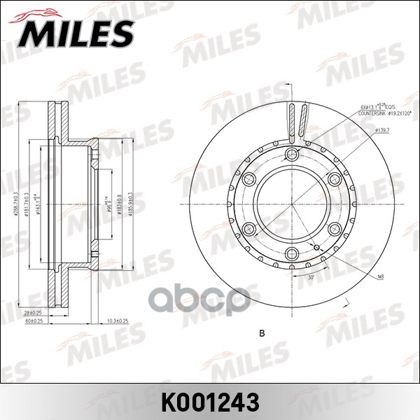 

Диск Тормозной Miles k001243