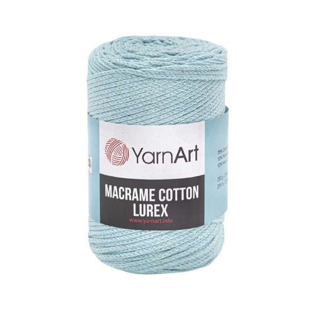 фото Пряжа yarnart 7732074_00009 macrame cotton lurex 738 бирюза