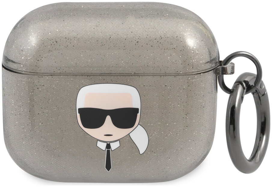 фото Чехол cg mobile karl lagerfeld tpu glitters karl для airpods 3, цвет черный (kla3ukhgk)