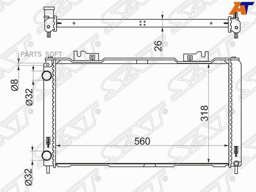 

SAT SG-LD0002-2-R Радиатор LADA PRIORA 07- Halla 1шт