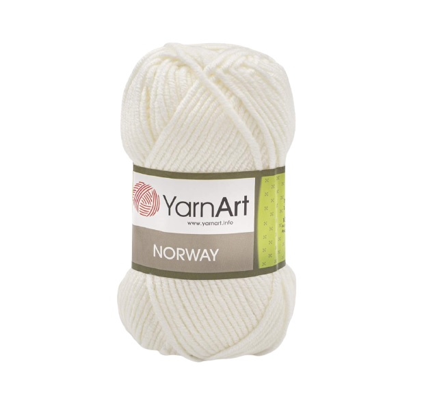 

Пряжа YarnArt 'Norway', 100г, 105м (100% акрил) (150 белый), 5 мотков, Norway