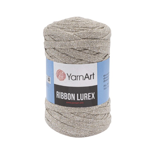 фото Пряжа yarnart 7732080_00005 ribbon lurex 725 серо-бежевый