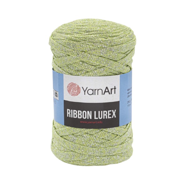 фото Пряжа yarnart 7732080_00006 ribbon lurex 726 салатовый