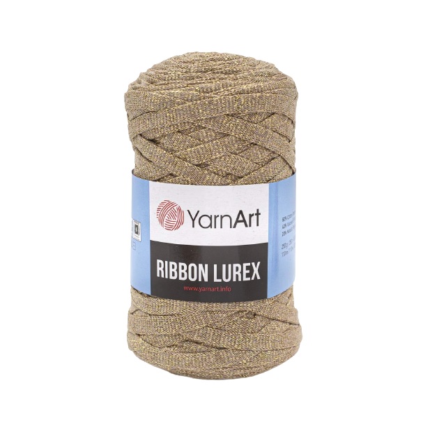 

Пряжа YarnArt Ribbon Lurex 250г, 110м (хлопок, металлик) 735 капучино, 4 мотка, Бежевый, Ribbon Lurex