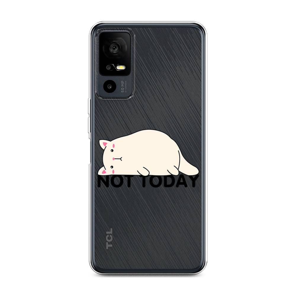 

Чехол на TCL 40R 5G "Cat not today", Белый;розовый;черный, 291250-1