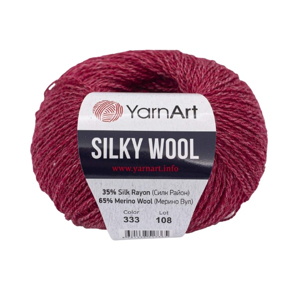 фото Пряжа yarnart 7732081_00004 silky wool 333 тёмно-красный