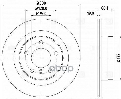 

Диск Тормозной Бмв/Bmw 1 E81/E87/3 E90/91 1.6-3.0 05- Задний Вент. D 300мм. Trialli DF 261