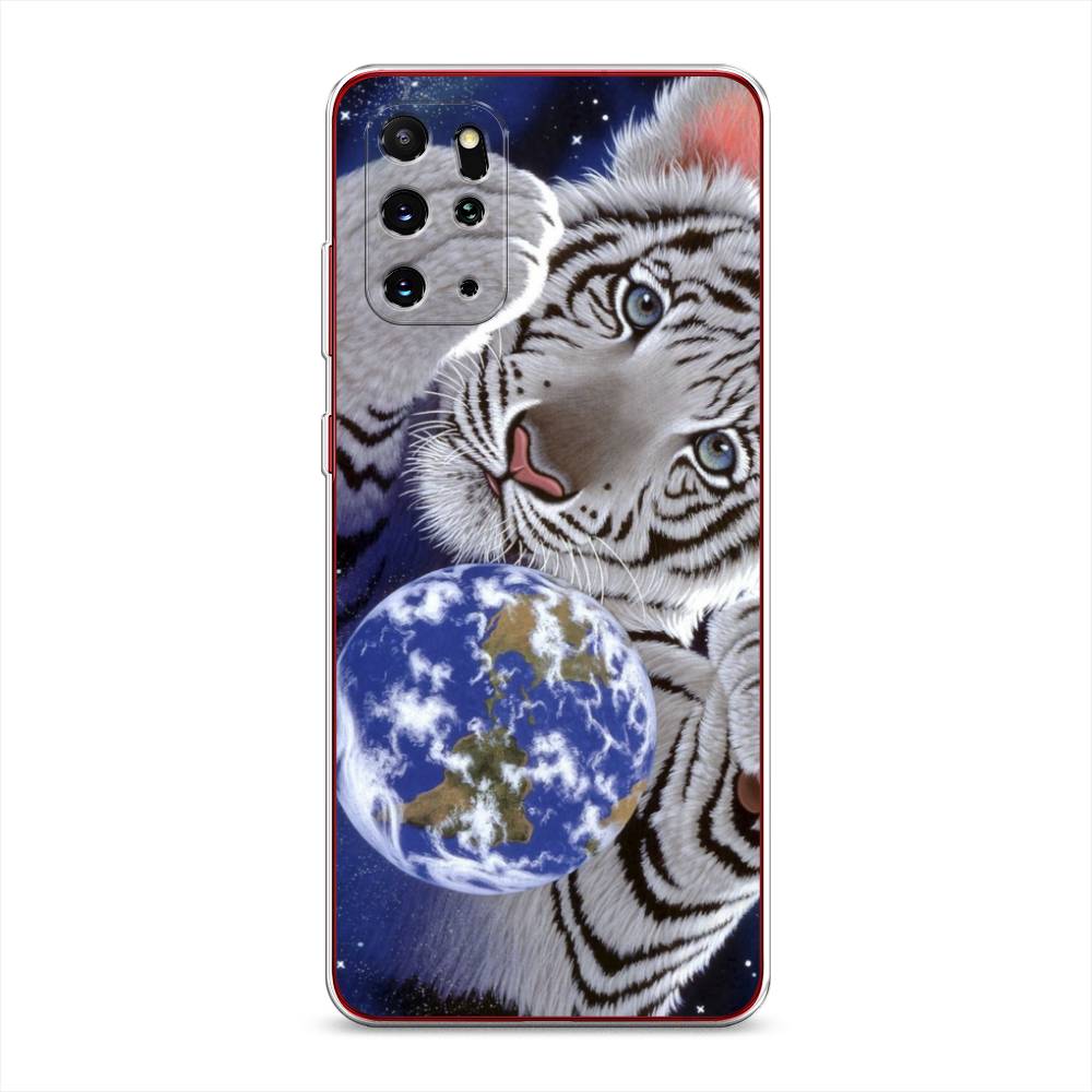 

Чехол на Samsung Galaxy S20 Plus "Тигренок и Земля", Синий;белый;черный, 29350-1