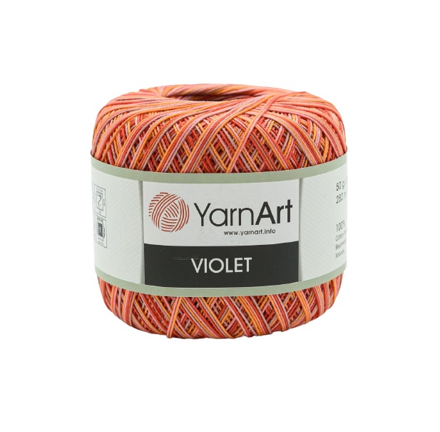 

Пряжа YarnArt Violet Melange 50г, 282м (мерсеризированный хлопок) (507 меланж), 6 мотков, Оранжевый, Violet Melange